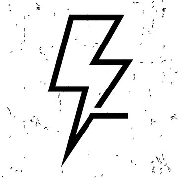 Black lightning bolt icon symbol.