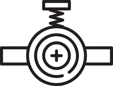 High-Resolution Vector Icon of a Microfluidic Valve with Spring Mechanism for Lab Automation, Biomedical Research, Fluid Dynamics Simulation, and Precision Control Applications