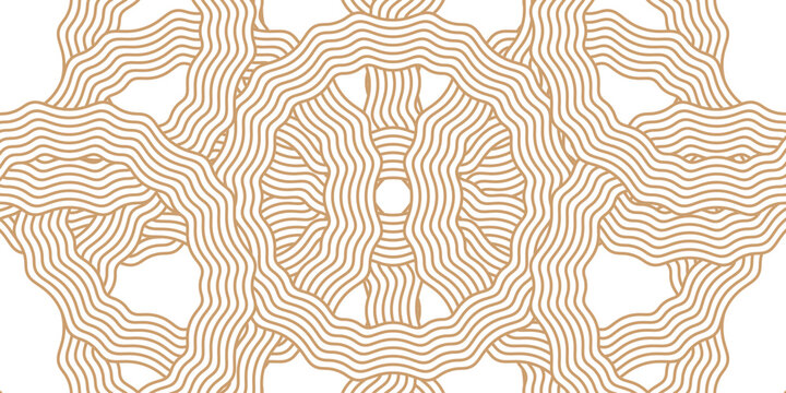 Abstract decorative brown line pattern with modern curved wave design
