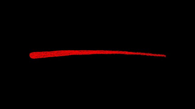 Animated hand drawn red pencil line on black background for minimalist sketching art projects whiteboard animations and creative video transitions or decorative emphasizes.
