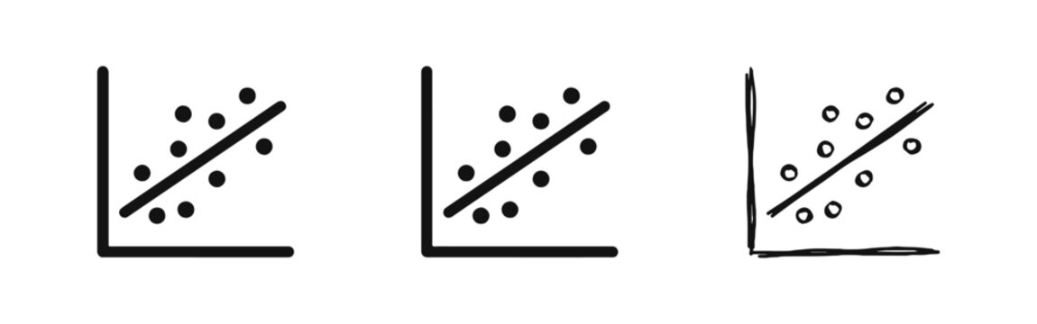 Scatter Plot Graph and Data Analysis Statistics Icons Collection
