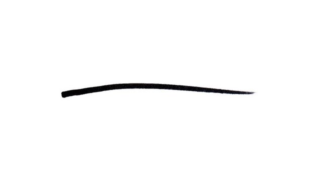 Animated hand drawn black marker line on white background for minimalist sketching art projects whiteboard animations and creative video underlines or transitions.
