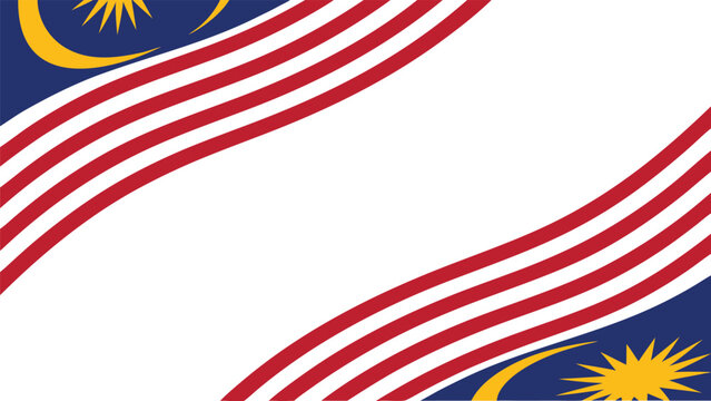 Malaysia flag inspired abstract background, with wavy red, and white stripes