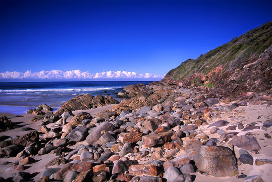 Beautiful rugged Pacific coastline at Booti Booti National Park of New South Wales Australia