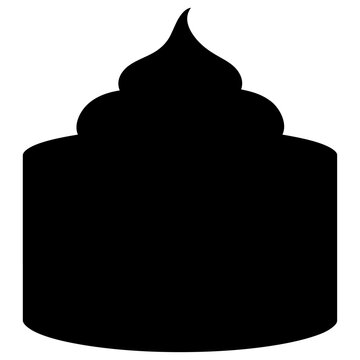 Black silhouette of a dome-shaped building with three arched tops isolated on transparent background, Vector