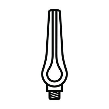 Minimalist line art illustration of mouth harp musical instrument isolated on white background for design