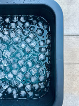 Cooling Refreshment: Ice Cubes in a Tray