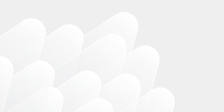 3D white geometric abstract background overlap layer on bright space with rounded triangles effect decoration. Graphic design element modern style concept for banner, or brochure