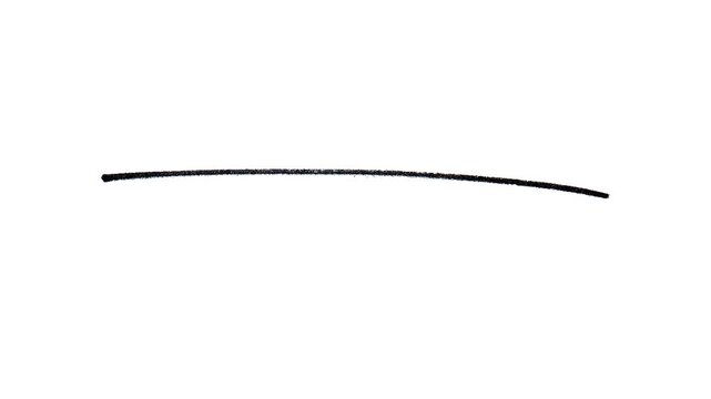 Animated hand drawn black marker line on white background for minimalist sketching art projects whiteboard animations and creative video underlines or transitions.
