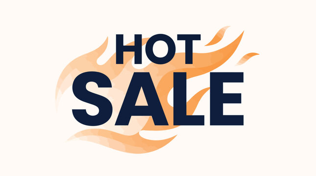 Creative hot sale banner with fire elements and bold text layout