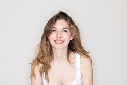 Studio portrait of young beautiful woman.