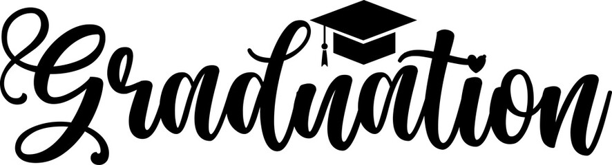 Graduation typography clip art design on plain white transparent isolated background for card, shirt, hoodie, sweatshirt, apparel, tag, mug, icon, poster or badge © AllYearRoundDesigns