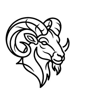 Detailed illustration of a rams head.