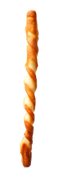 One delicious grissini breadstick isolated on white