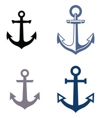 Nautical Anchor Icon Set For Marine Navigation And Maritime Travel Equipment © wowprint