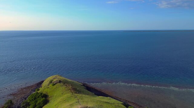 speed ramp Pulau kenawa hills island, boats anchoring Best aerial view drone