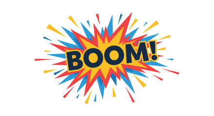 Boom comic speech bubble with explosion burst colorful vector illustration silhouette high quality professional detailed modern © GDMala02