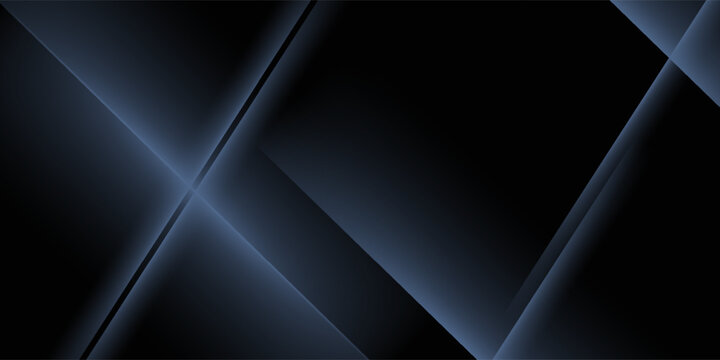 Modern black dark blue white abstract background. Minimal. Color gradient. Web banner. Geometric shape. 3d effect. Lines stripes triangles. Design. Futuristic. Metal metallic effect. Luxury. Premium.