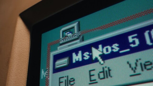 Retro pc computer gaming, Desktop vintage with loading code console, programmer making scripts, green basic screen, Old computer studio close-up, retro wave display, late 90s PC.