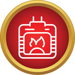 Obraz premium Fireplace icon representing heating, warmth, and burning fire