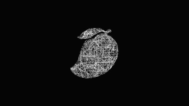 Sketch mango icon animation - smooth progressive reveal