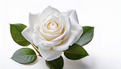 Fototapeta premium white rose flower isolated on a white background empty blank background