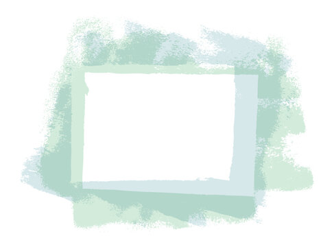 Watercolor stain frame, light green brush paint