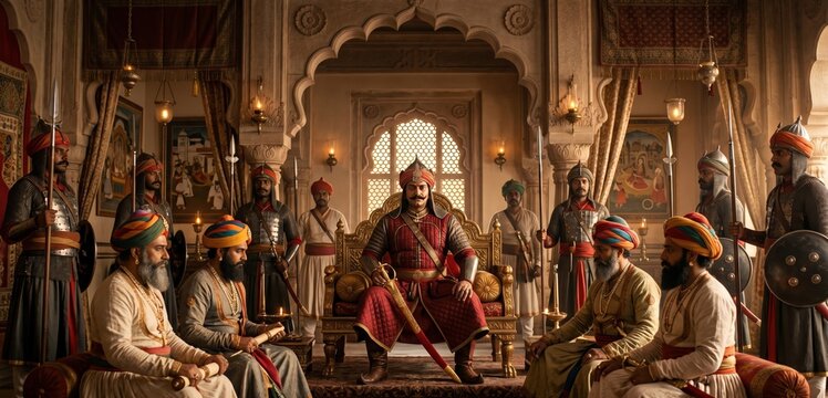 Maharana Pratap Holding Meeting with Rajput Council of Ministers