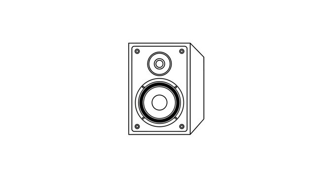 Modern Speaker Box with Woofer and Tweeter, Audio Equipment Icon