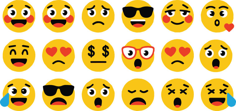 emoji emoticon collection yellow expression icons