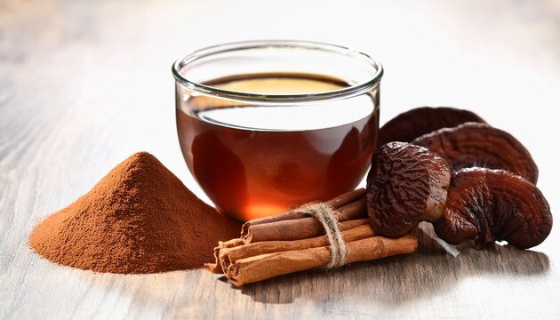 reishi mushroom elixir with cinnamon and cocoa