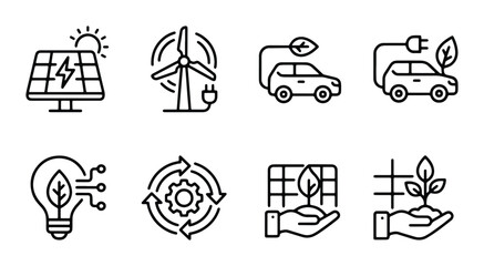 solar panel wind turbine car battery electric vehicle solar panels recycling light bulb green growth plant hand holding © Abid