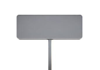 Fototapeta premium Minimalist blank roadside information sign on metal pole isolated on transparent background