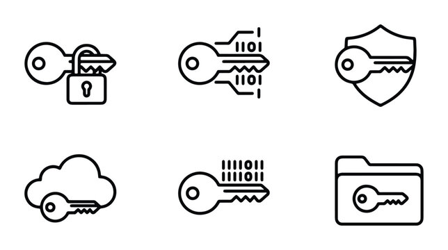 security keyhole lock set in black on white background