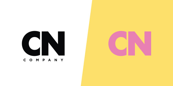 Letter C and N, CN logo design template. Minimal monogram initial based logotype.
