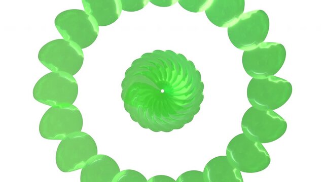 Abstract green circular shapes pulsating animation