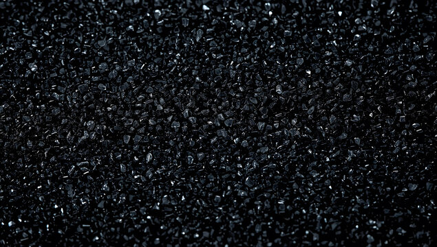 Black crushed crystal with bright facets. Dark texture.
