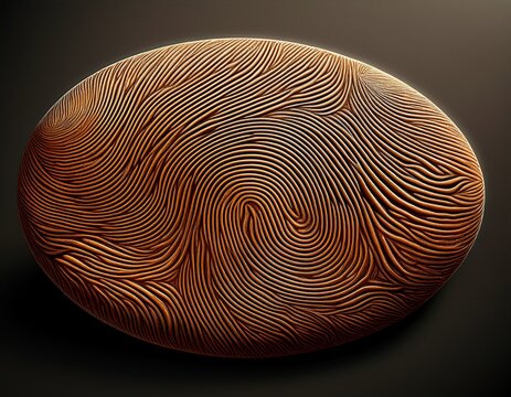 a detailed almond shape of fingerprint pattern in the style of an id card logo