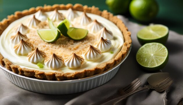 sweet and tangy key lime pie with a graham cracker crust