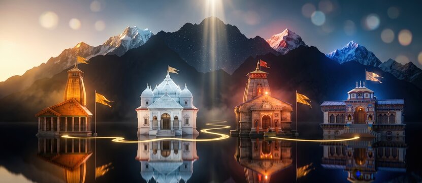 Char Dham Temples &mdash; Sacred Himalayan Pilgrimage Unity