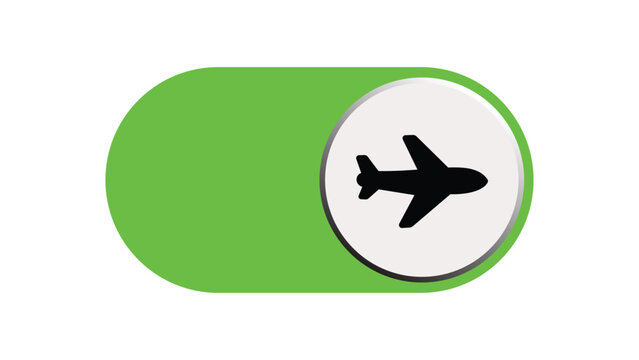 Airplane Mode On Toggle Switch Icon Vector Illustration
