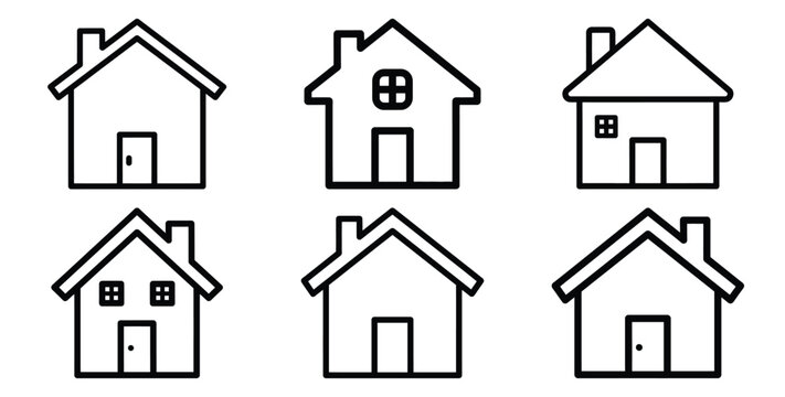 Real Estate icon set with property occupancy outline vector Collection.