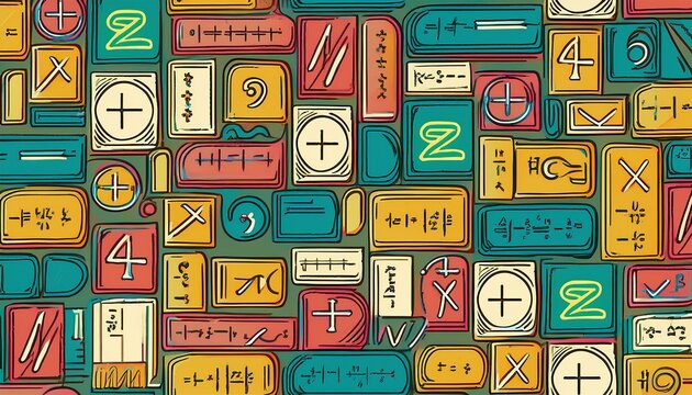 seamless math symbols pattern for education and business