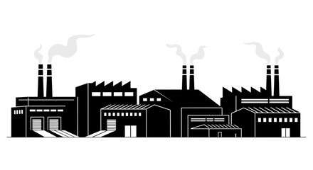 Fototapeta premium Industrial factory buildings with smokestacks.
