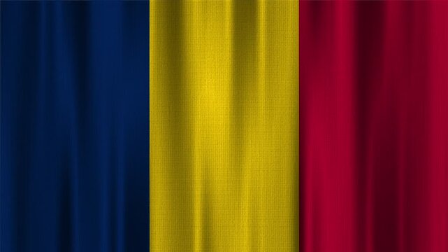 Chad Flag Animation With Fabric Texture