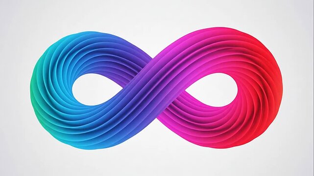 Vibrant colorful infinity symbol illustration.