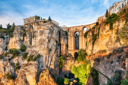 Puente Nuevo Bridge at Sunset in Ronda, Andalusia