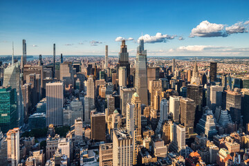 Fototapeta premium New York City Midtown Skyline Aerial View during a Sunny Day, New York