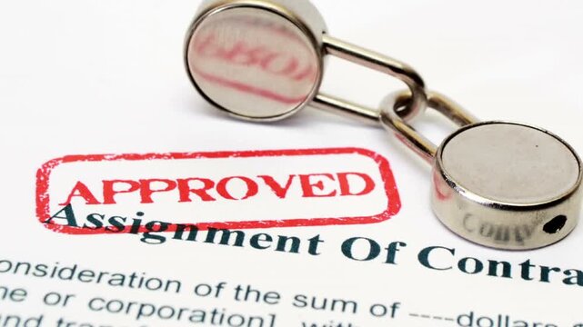 Assignment of contract approved and bond locks