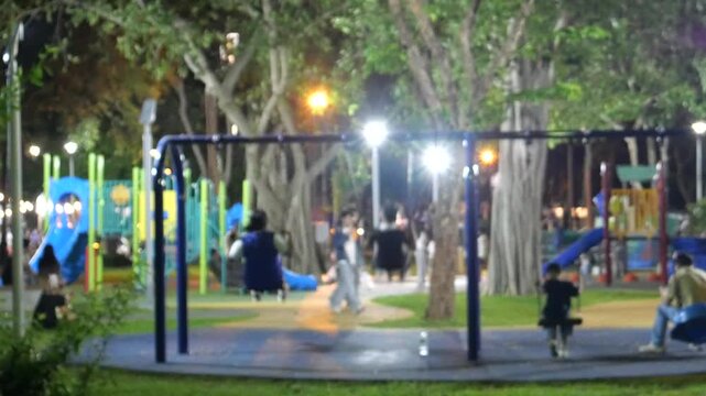 Outdoor play equipment in public park